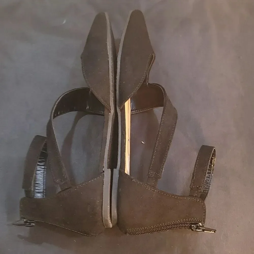 BRAND NEW SUGAR BACK ZIPPER CLOSURE POINTED TOE FLAT
